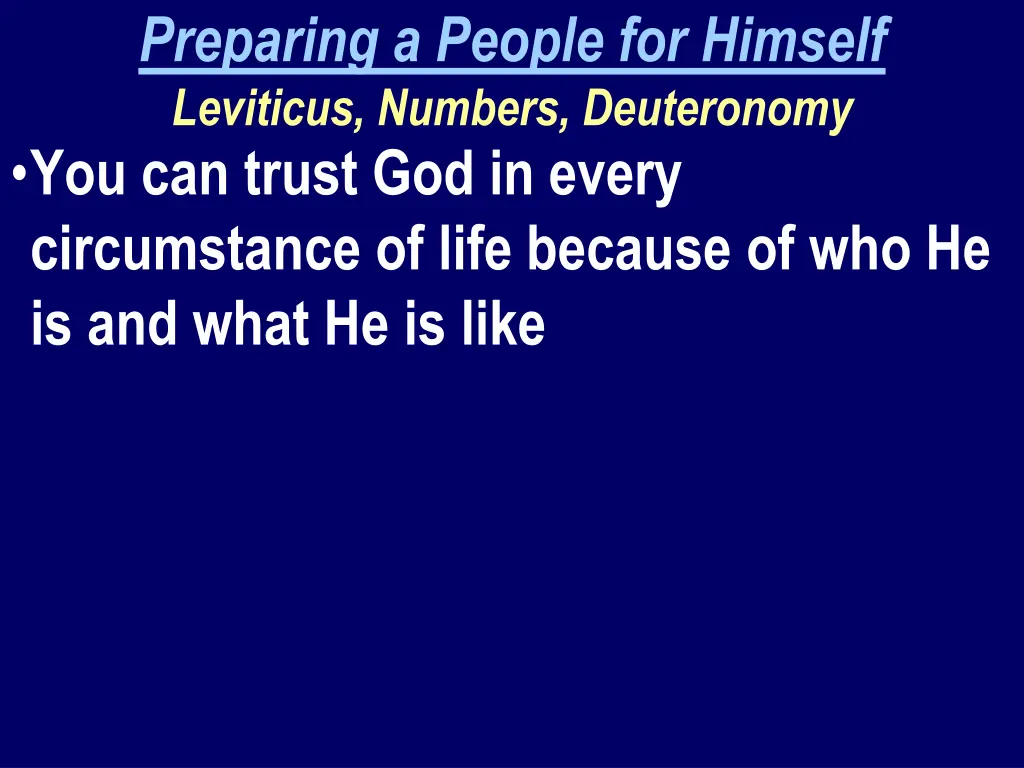 preparing a people for himself leviticus numbers