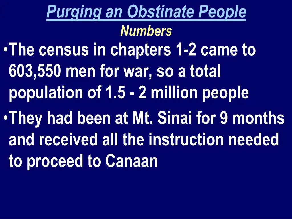 purging an obstinate people numbers the census