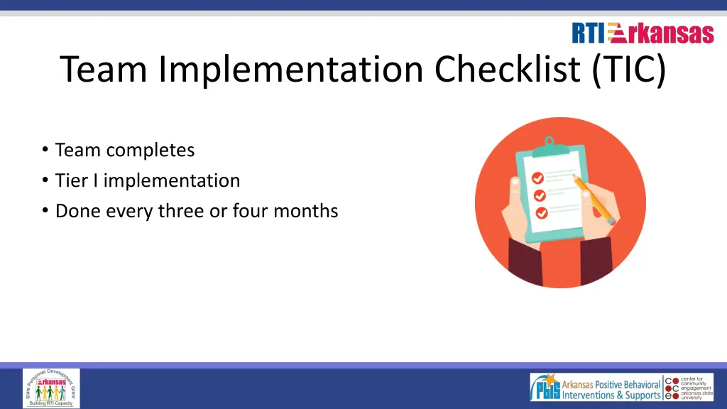 team implementation checklist tic