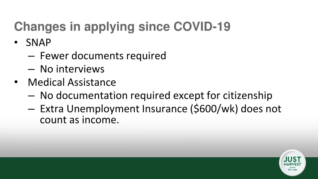 changes in applying since covid 19 snap fewer