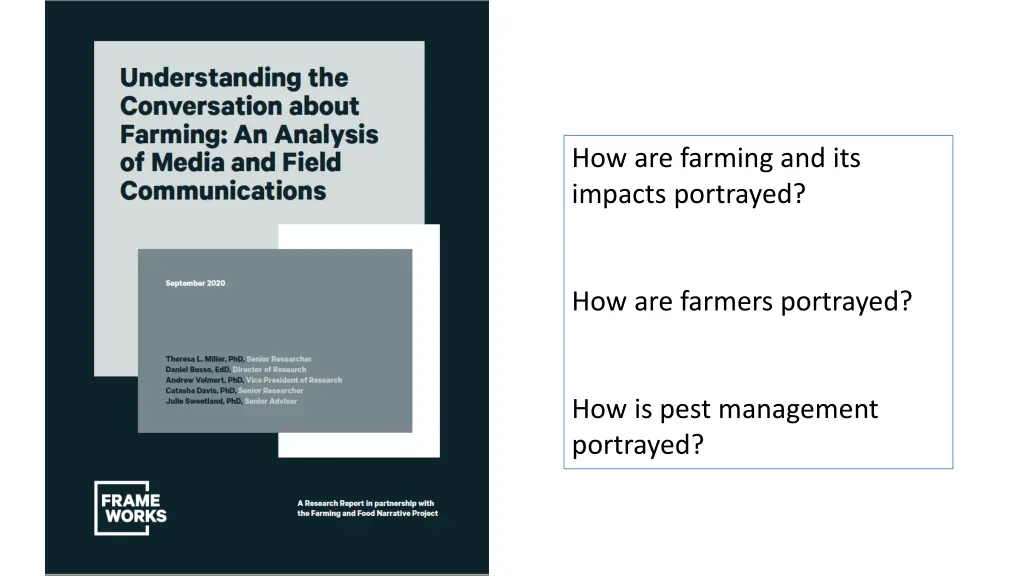 how are farming and its impacts portrayed