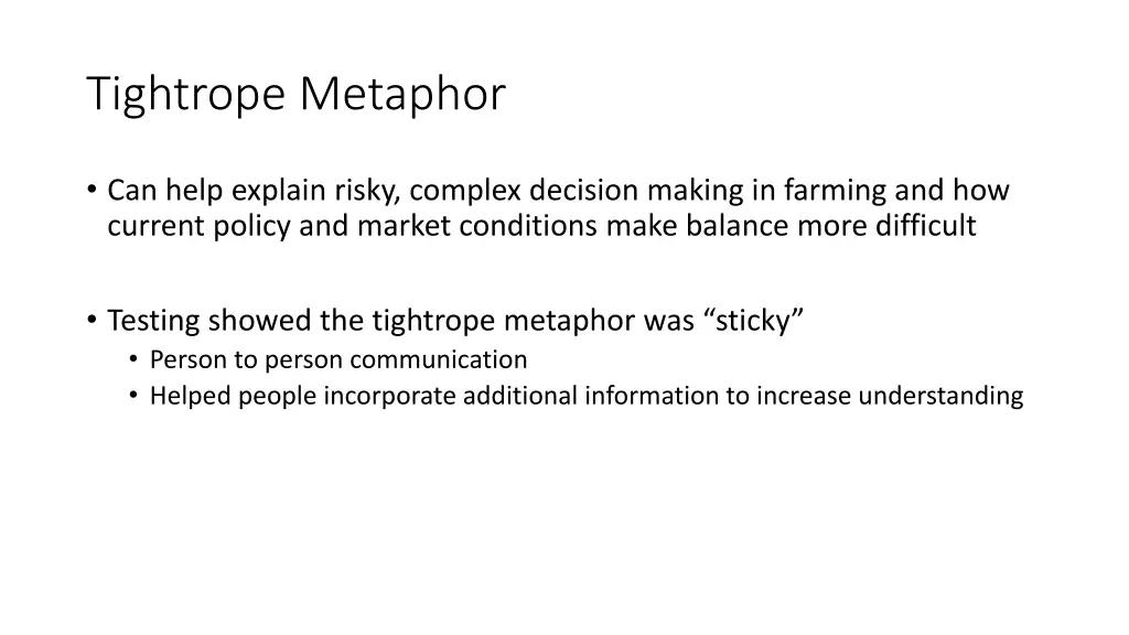 tightrope metaphor