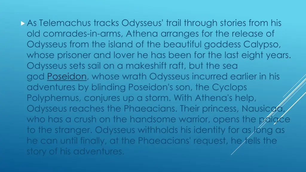 as telemachus tracks odysseus trail through