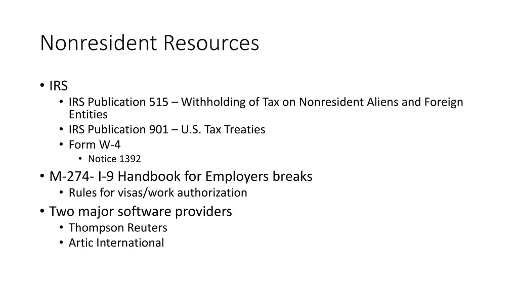 nonresident resources