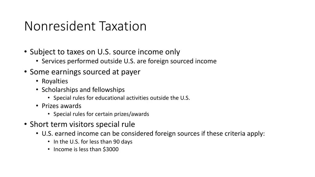nonresident taxation