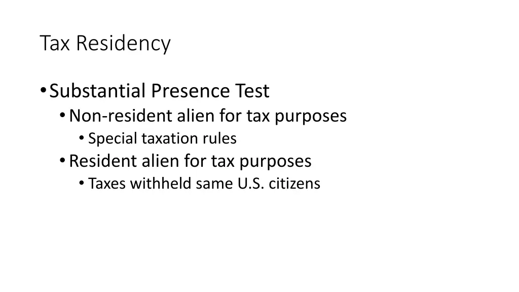 tax residency