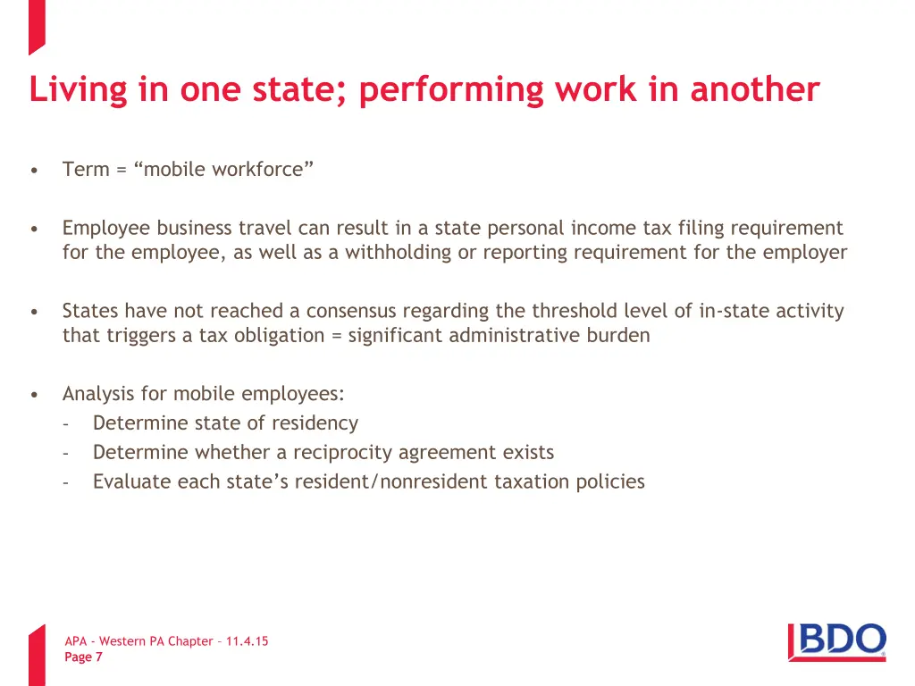 living in one state performing work in another 1