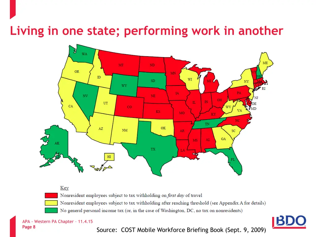 living in one state performing work in another 2