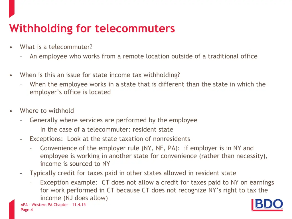 withholding for telecommuters 1
