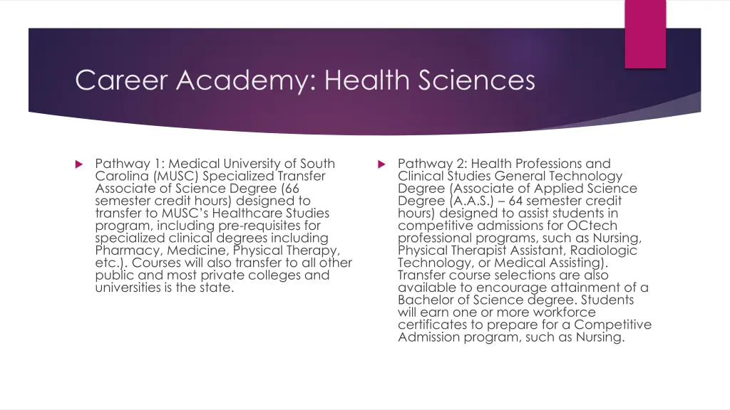 career academy health sciences