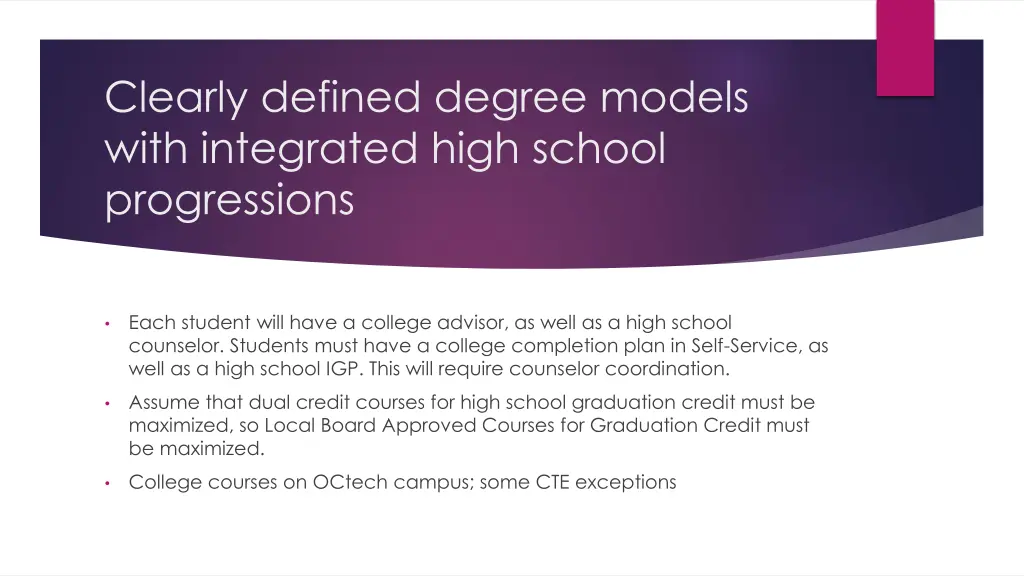 clearly defined degree models with integrated