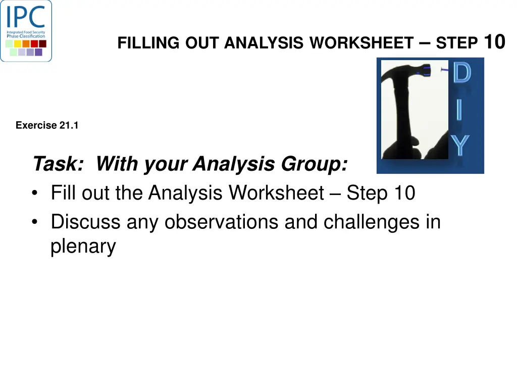 filling out analysis worksheet step 10