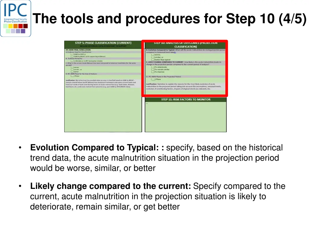 the tools and procedures for step 10 4 5