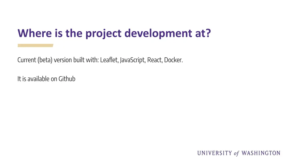 where is the project development at