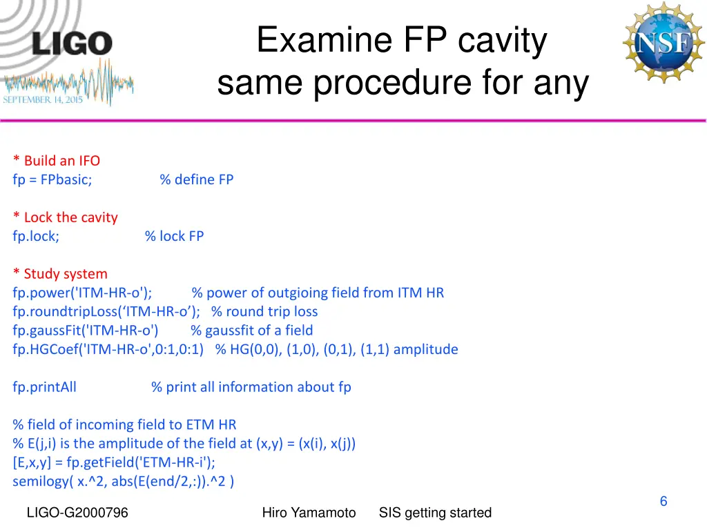 examine fp cavity same procedure for any