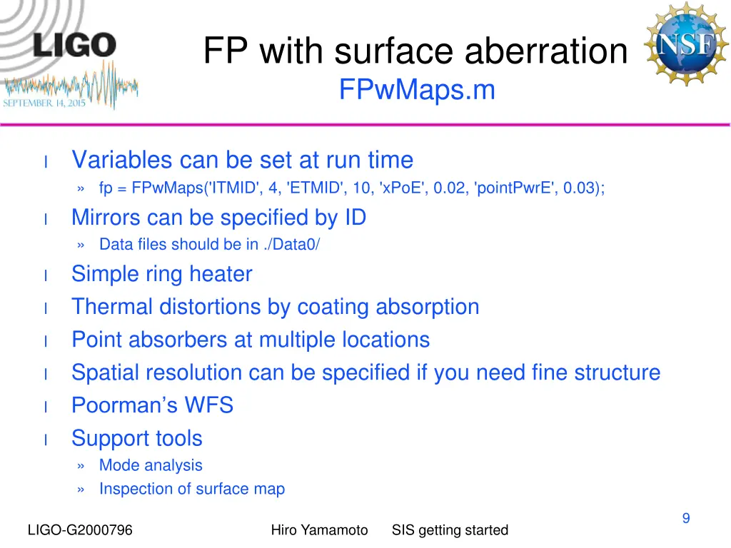 fp with surface aberration fpwmaps m
