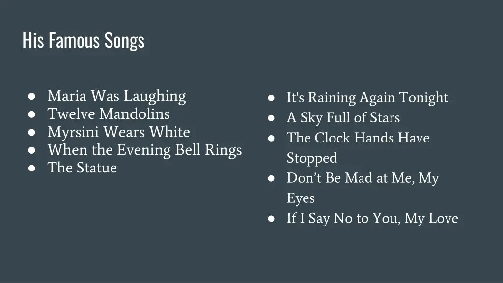 his famous songs