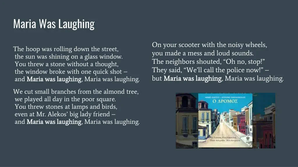maria was laughing