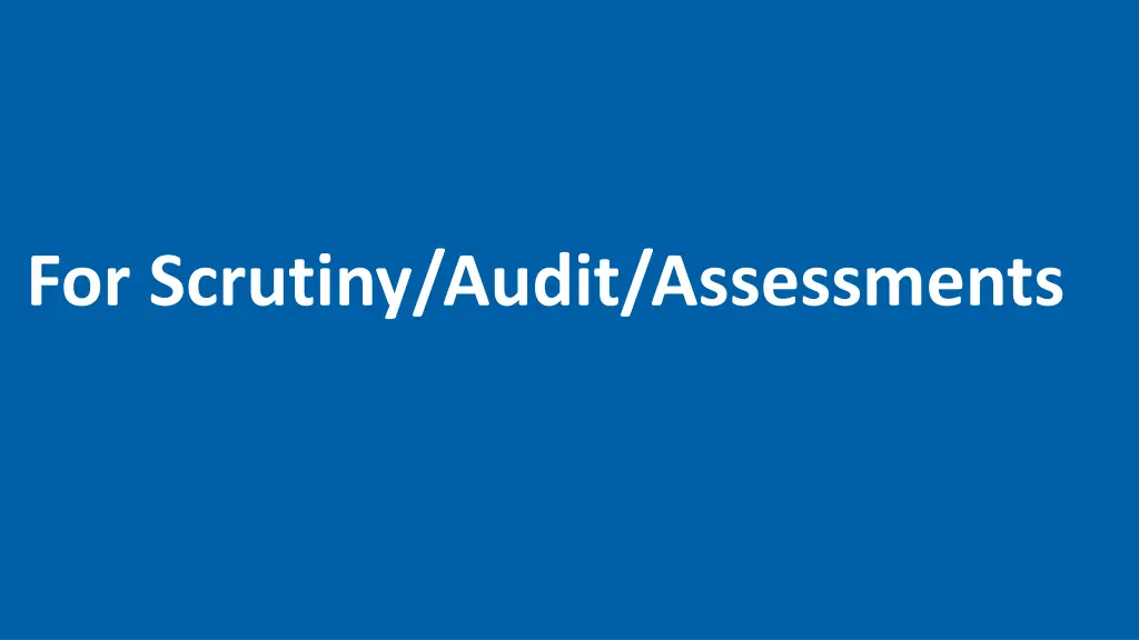 for scrutiny audit assessments