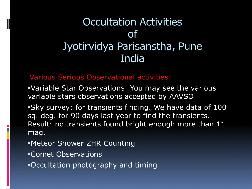 occultation activities of jyotirvidya parisanstha 1