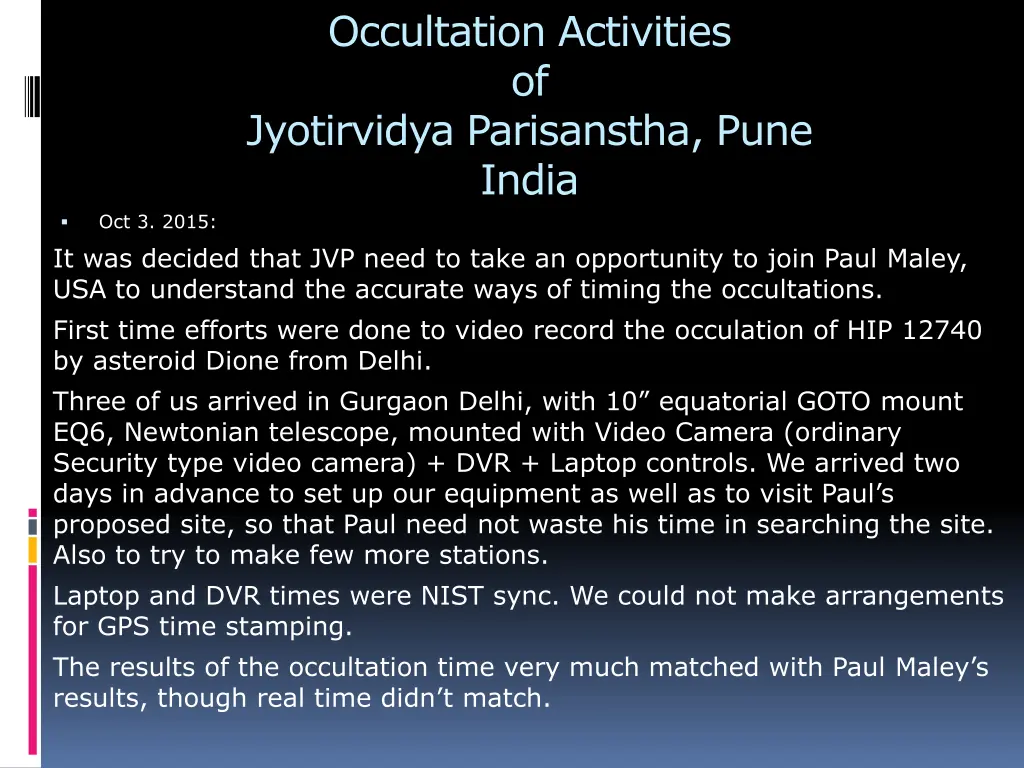 occultation activities of jyotirvidya parisanstha 13