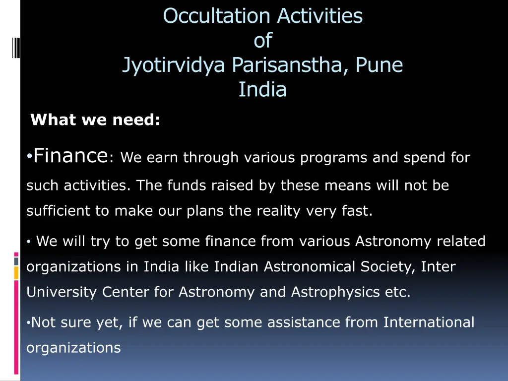 occultation activities of jyotirvidya parisanstha 17