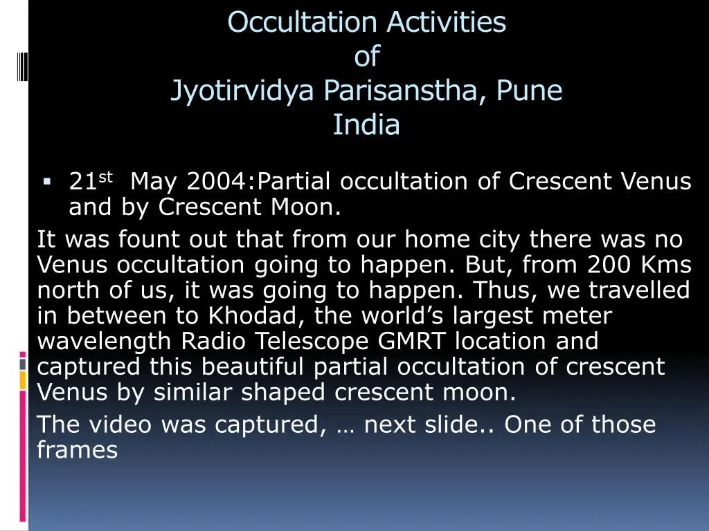 occultation activities of jyotirvidya parisanstha 7