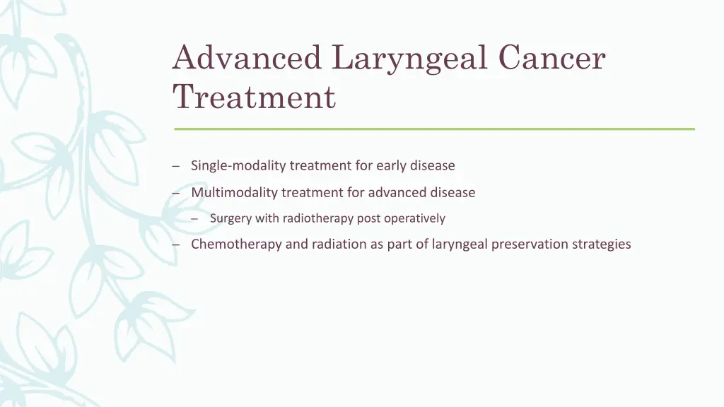 advanced laryngeal cancer treatment