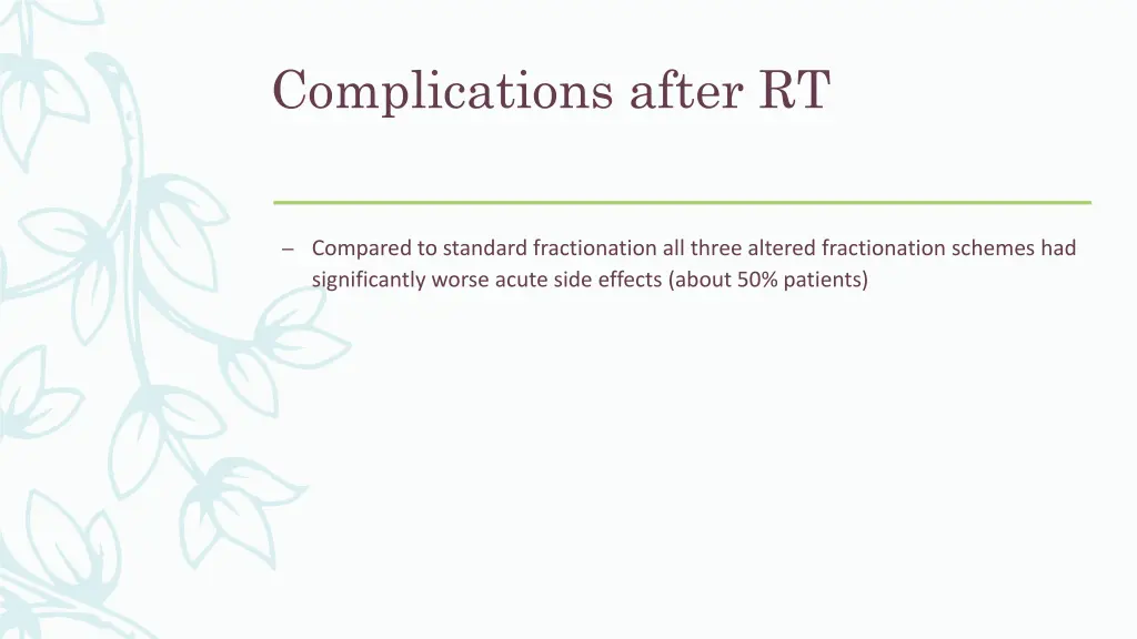 complications after rt