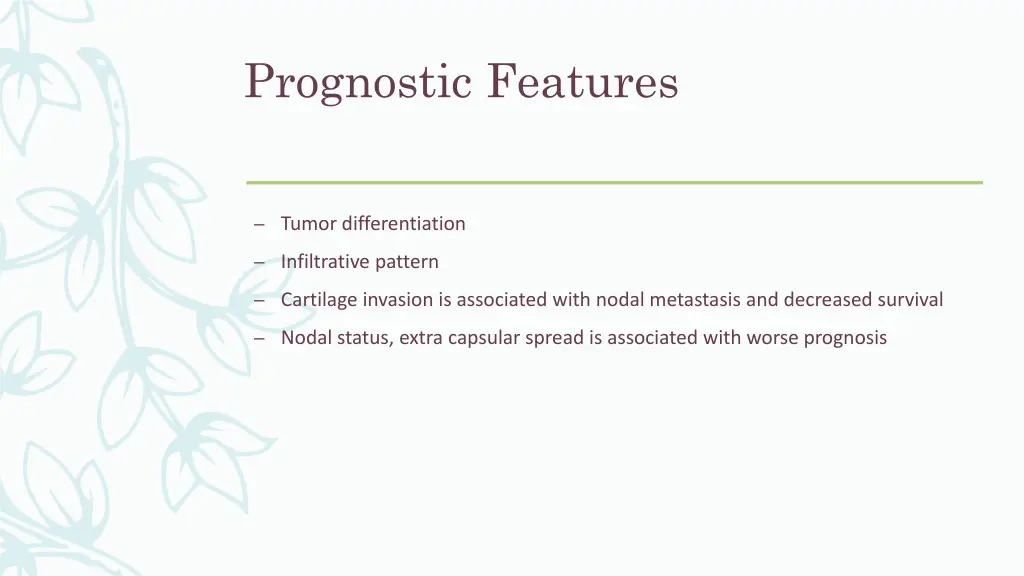 prognostic features