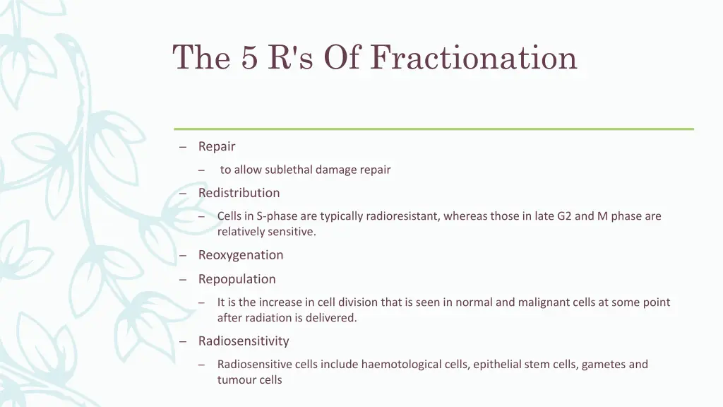 the 5 r s of fractionation