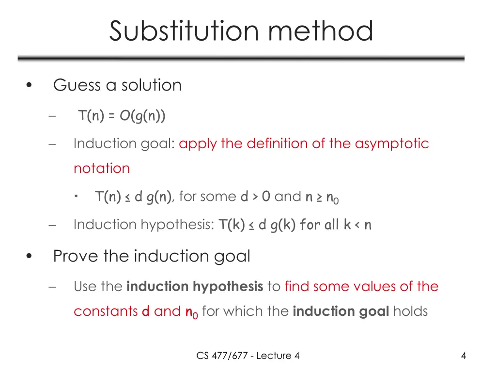 substitution method