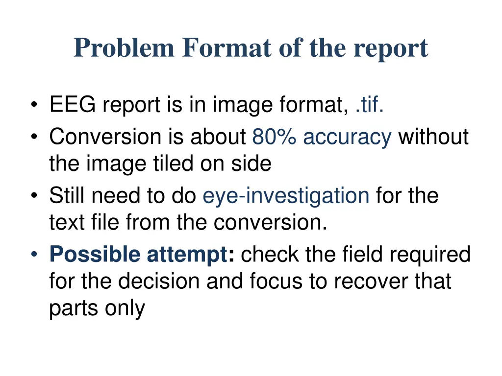 problem format of the report 1