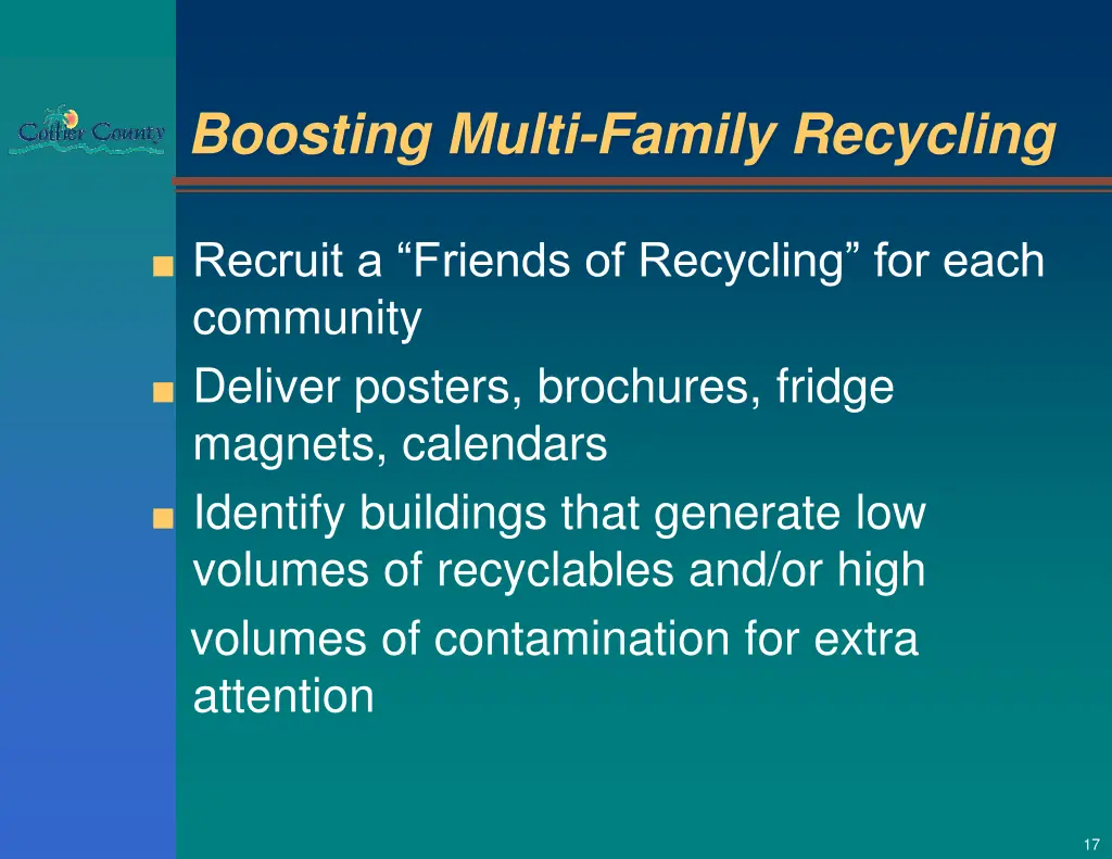 boosting multi family recycling