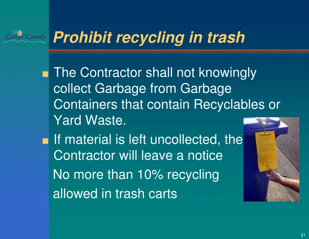 prohibit recycling in trash