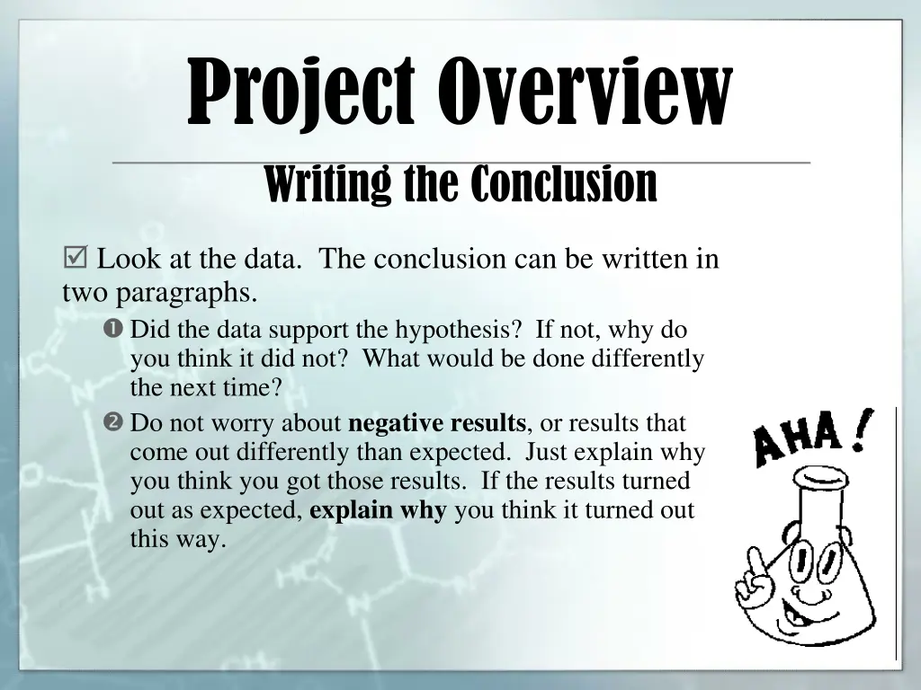 project overview writing the conclusion