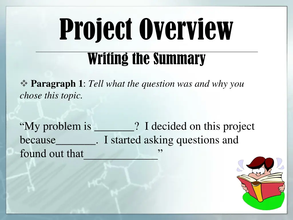 project overview writing the summary 1