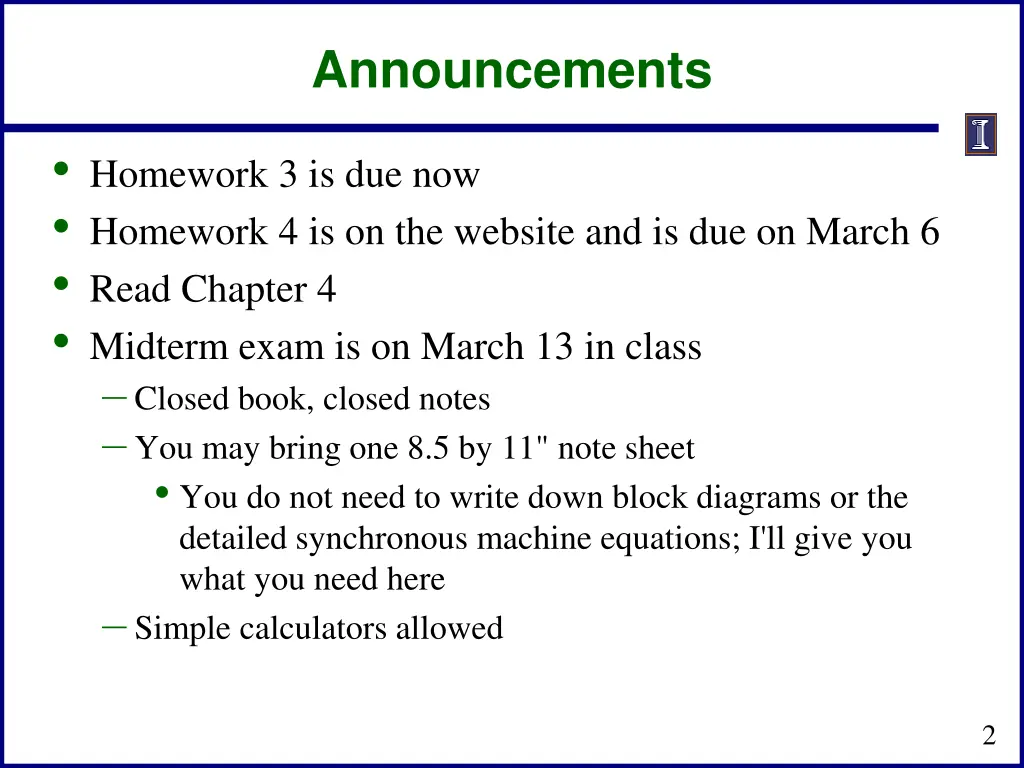 announcements