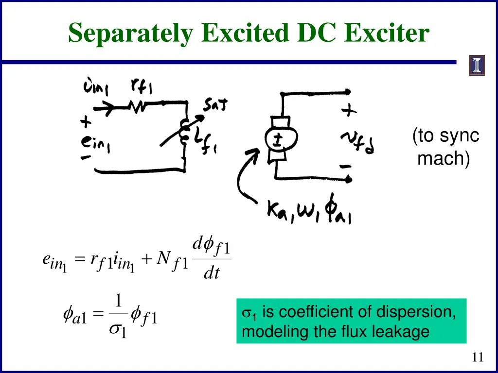 separately excited dc exciter