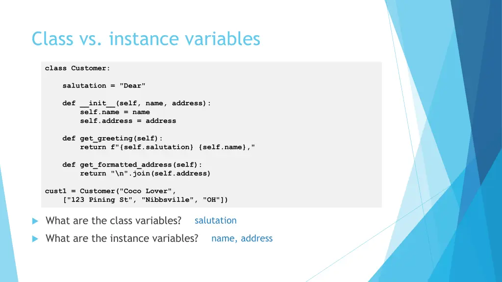 class vs instance variables