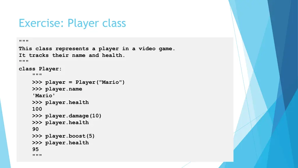 exercise player class