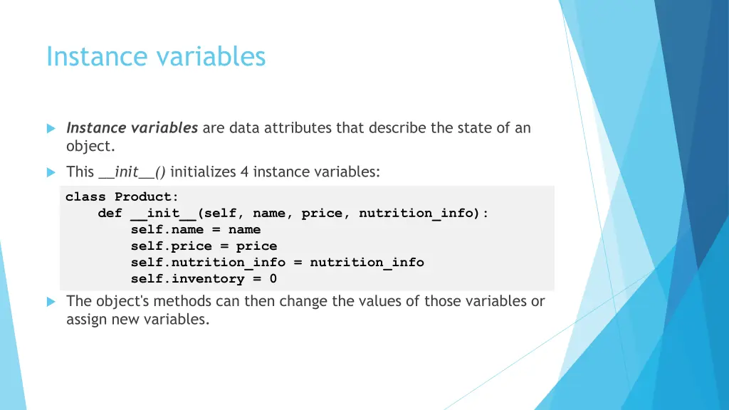instance variables