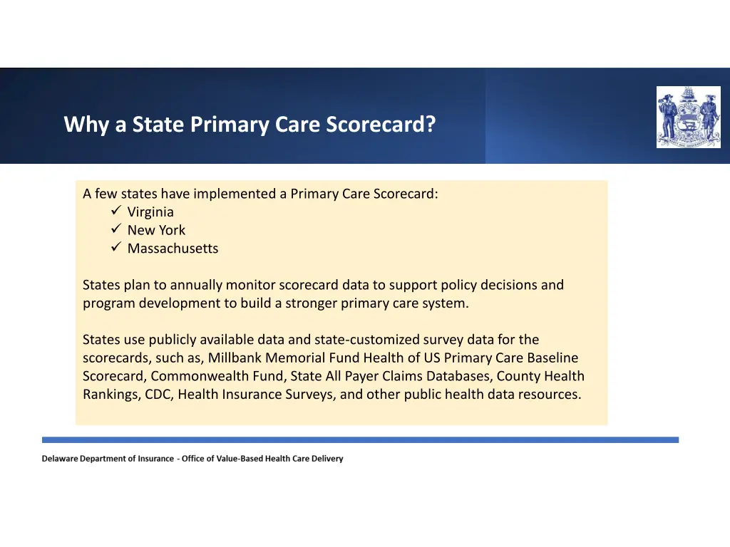 why a state primary care scorecard