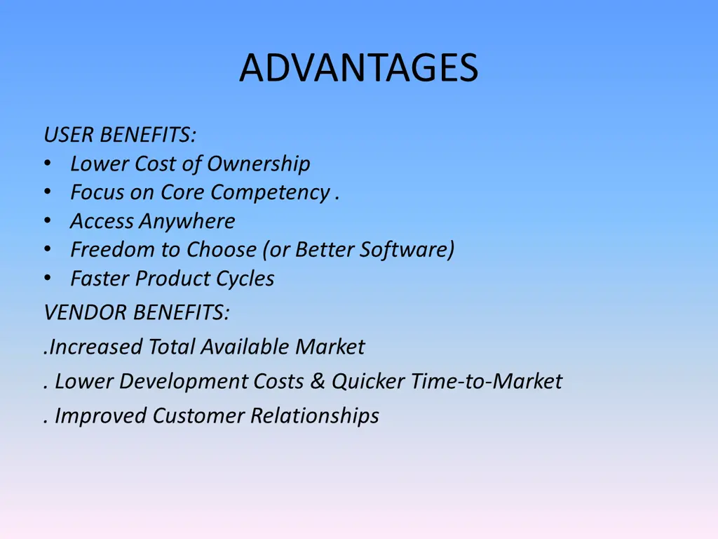 advantages