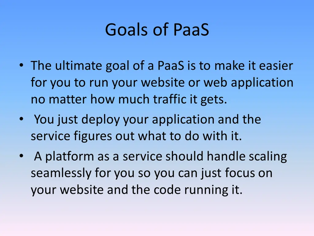 goals of paas