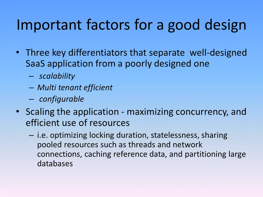 important factors for a good design