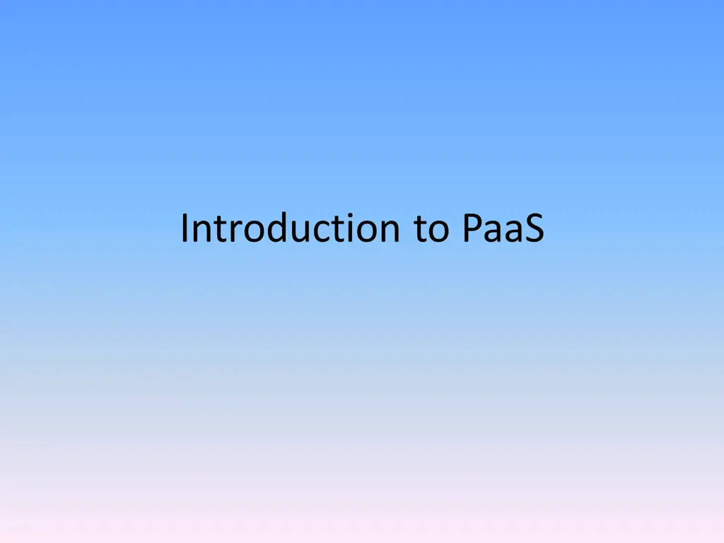 introduction to paas