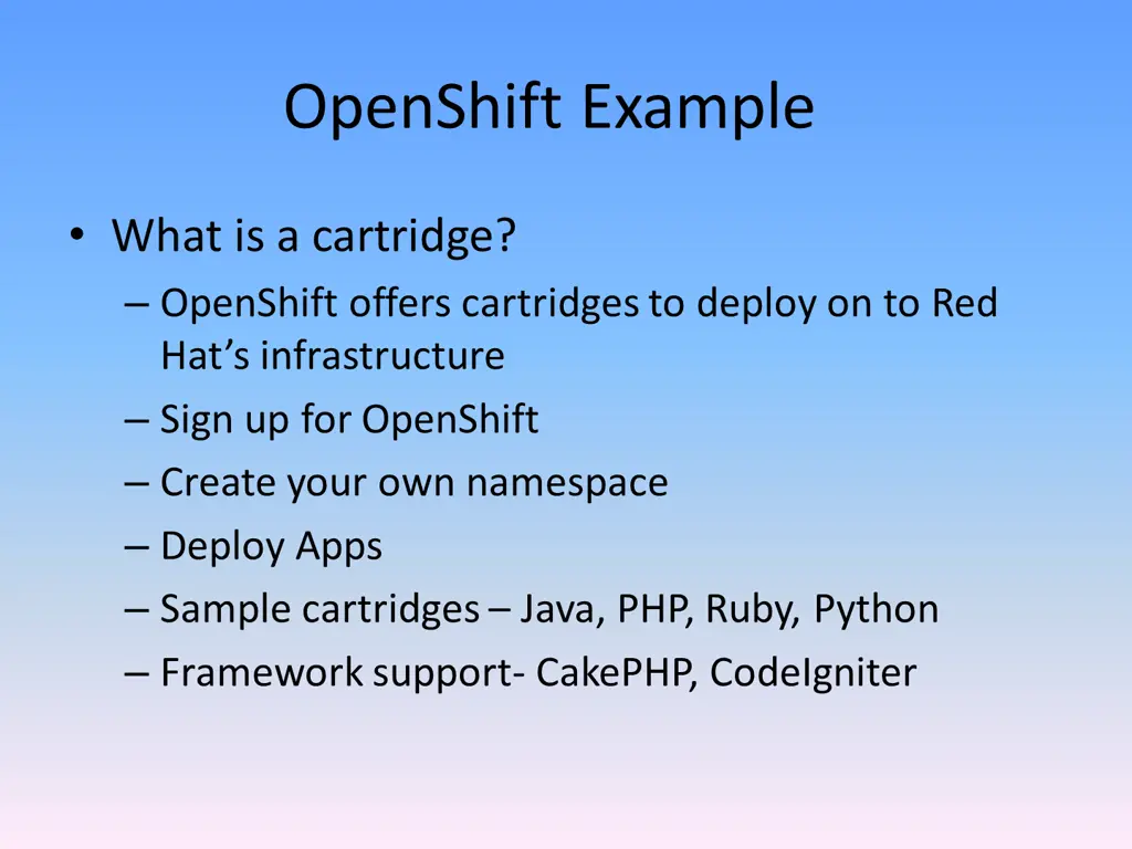 openshift example