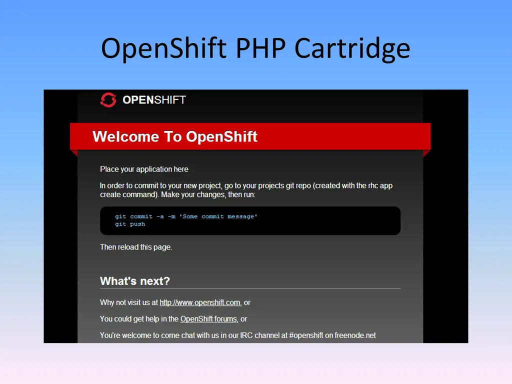 openshift php cartridge