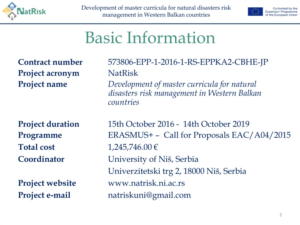 development of master curricula for natural 1